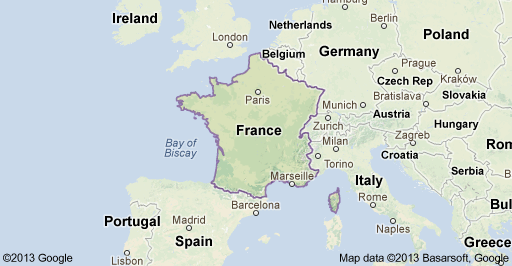 Kaart Frankrijk